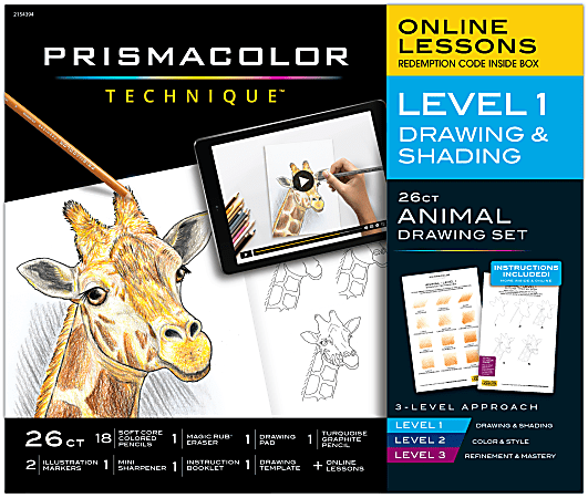 Prismacolor Technique Art Supplies With Digital Art Lessons, 0.7 mm, Assorted, Set Of 26 Supplies
