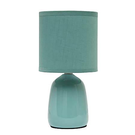 Simple Designs Thimble Base Table Lamp, 10-1/16"H, Seafoam Green/Seafoam Green