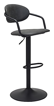 Zuo Modern Kirby Bar Stool, Vintage Black/Black