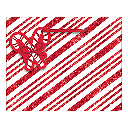 Amscan Christmas Gift Bags With Tags, XS, Candy Cane Stripe, Pack Of 22 Bags