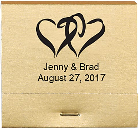 Book Matches, 2" x 2", Gold, Box Of 100