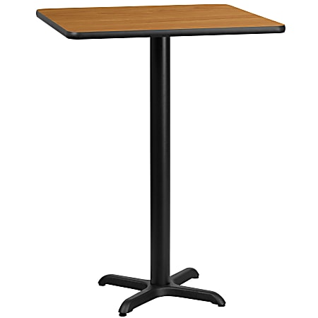 Flash Furniture Square Laminate Table Top With Bar Height Table Base, 43-3/16"H x 24"W x 24"D, Natural