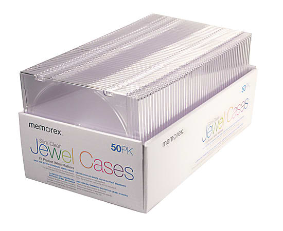 Memorex® Slim CD Jewel Cases, Clear, Pack Of 50