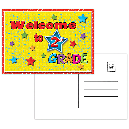 Top Notch Teacher Products Welcome To 2nd Grade Postcards, 4 1/2" x 6", Multicolor, 30 Postcards Per Pack, Bundle Of 12 Packs