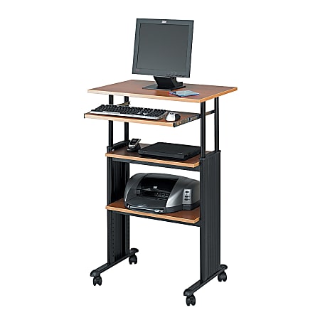 Safco Muv Stand-up Adjustable Height Desk Workstation, 49"H x 22"W x 29"D, Medium Oak