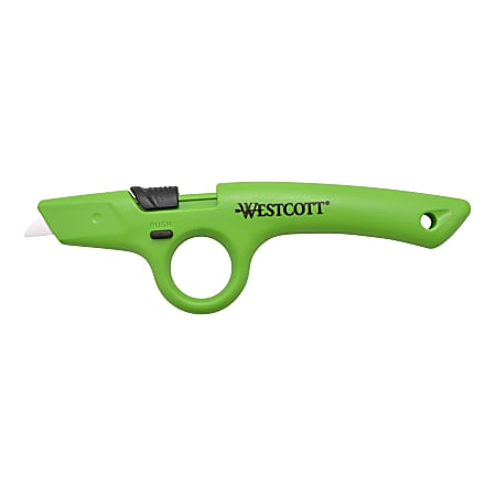 Westcott SafeEdge Finger Loop Ceramic Safety Cutter, Green
