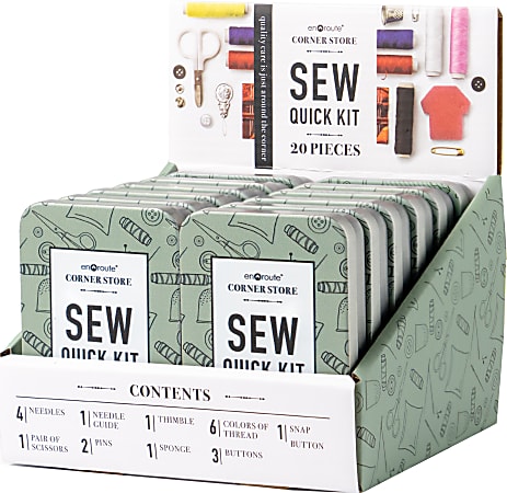 DM Merchandising En Route Corner Store 20 Piece Sewing Kit Assorted Colors  - Office Depot
