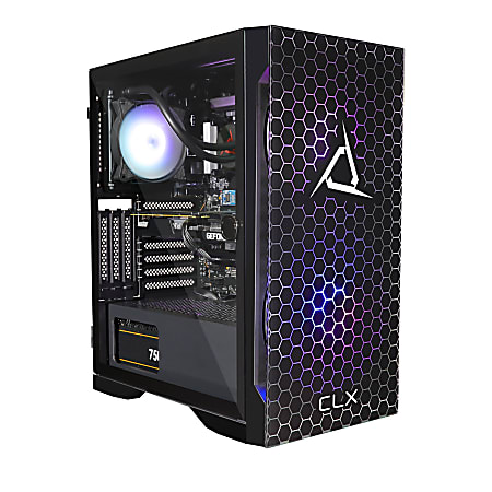 CLX SET TGMSETRTM1632BM Liquid-Cooled Gaming Desktop PC, Intel® Core™ i5, 16GB Memory, 3TB Hard Drive/500GB Solid State Drive, Windows® 10 Home