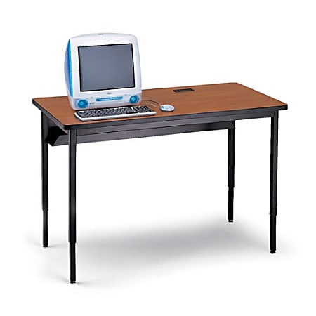 Bretford Basic Quattro Computer Table, Wild Cherry/Black