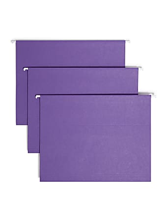Smead® Colored Hanging Folders, 8 1/2" x 11", 10% Recycled, Purple, Box Of 25