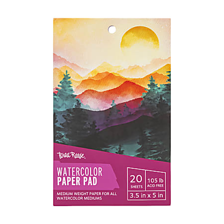 Brea Reese Watercolor Paper Pad, 3" x 5", 20 Sheets, White