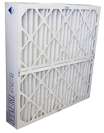 Tri-Dim Pro HVAC Pleated Air Filters, Merv 13, 24" x 24" x 4", Case Of 3