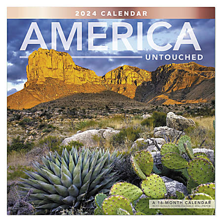 2023-2024 Mead® 16-Month Wall Calendar, 12" x 12", America Untouched, September 2023 to December 2024 , ODE32810