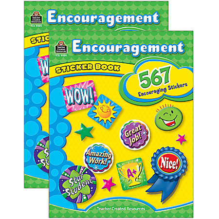 Teacher Created Resources Sticker Books Encouragement 567 Stickers Per Book  Pack Of 2 Books Books - Office Depot