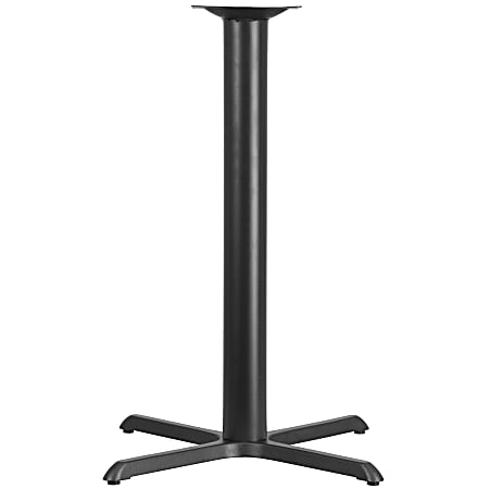 Flash Furniture Restaurant Table X-Base With 4''-Diameter Bar-Height Column, 42"H x 33"W x 33"D, Black