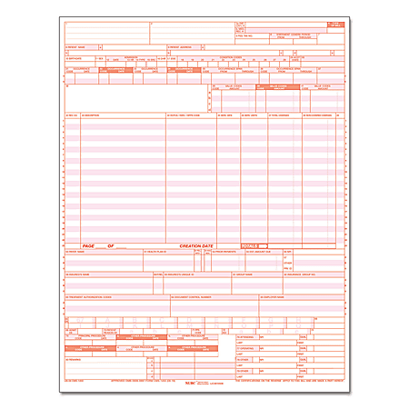 ComplyRight UB04 Hospital Claim Laser Cut Forms, 1-Part, Box Of 500