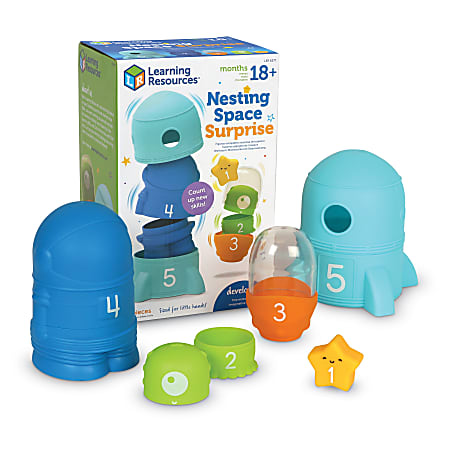 Learning Resources Nesting Rocket Ship, Multicolor