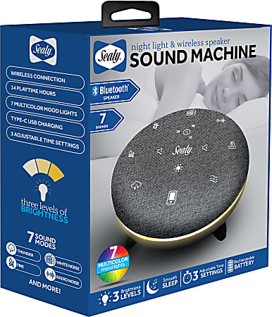Sealy SL-HW-SN-102-GY Bluetooth® Sound Speaker With Night Light, Gray