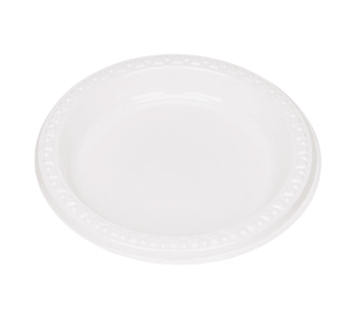 Tablemate Plastic Dinnerware, Plates, 6" Diameter, White, 125/Pack