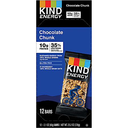 Energy Chocolate Chunk 6ct - Gluten-free, Individually Wrapped - Chocolate Chunk - 6 / Carton