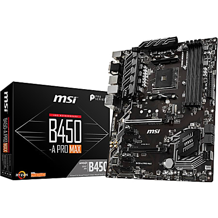 MSI B450 A PRO MAX Desktop Motherboard AMD B450 Chipset Socket AM4