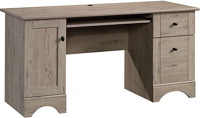 Sauder&reg; Select 60"W Double-Pedestal Computer Desk, Laurel Oak