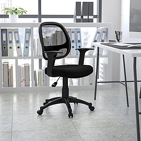 Flash Furniture Mallard Mesh Mid-Back Swivel Task Chair, Black