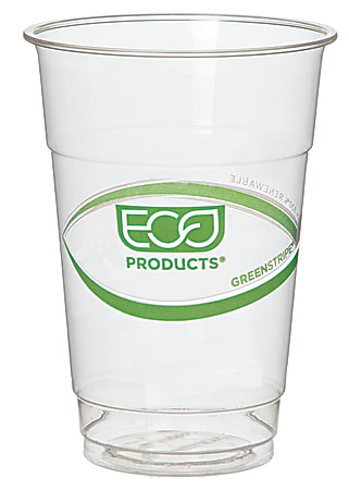 Eco-Products GreenStripe Cold Cups, 10 Oz, Clear, Pack Of 1,000 Cups