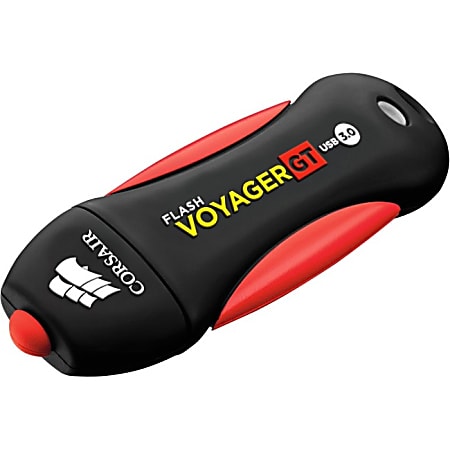 Corsair 64GB Flash Voyager GT USB 3.0 Flash Drive - 64 GB - USB 3.0 - 240 MB/s Read Speed - 100 MB/s Write Speed - Red, Black