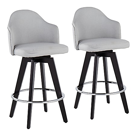 LumiSource Ahoy Counter Stools, Light Gray/Black, Set Of 2 Stools