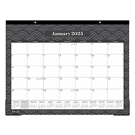 2025 Blue Sky Monthly Desk Pad Calendar, 22" x 17", Rising, January To December, 148894