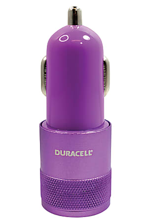 Duracell® Dual USB Car Charger, Purple