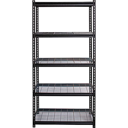 Lorell Wire Deck Shelving - 72" Height x 36" Width x 18" Depth - Recycled - Black - Steel - 1Each