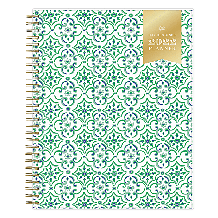 Day Designer Monthly Planner, 8” x 10”, Kismet Tile, January To December 2022, 132449