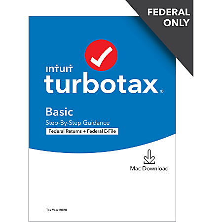 TurboTax Desktop Basic 2020 Federal Only Efile (Mac)