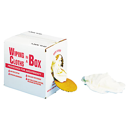 General Supply Wiping Cloths in a Box Multipurpose Reusable Wiping Cloths, Cotton, 5 lb Box, Assorted Sizes and Colors