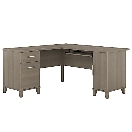Bush Furniture Somerset L Shaped Desk, 60"W, Ash Gray, Standard Delivery