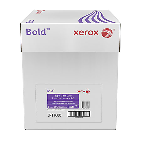 Xerox® Bold Digital™ Super Gloss Cover Copier Paper, Letter Size (8 1/2" x 11"), Pack Of 250 Sheets, 92 (U.S.) Brightness, FSC® Certified, White, Case Of 5 Reams, 3R11680-CT