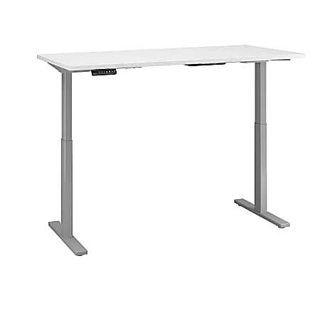 Bush Business Furniture Move 60 Series 72"W x 24"D Height Adjustable Standing Desk, White/Cool Gray Metallic, Premium Installation