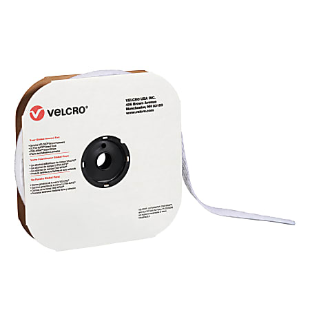 VELCRO® Brand Individual Self Stick Tape, Hook, 1" x 75', White