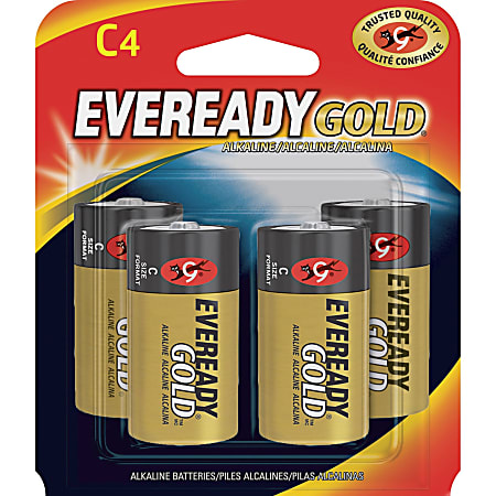 Eveready® Gold C Alkaline Batteries, Pack Of 4