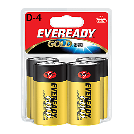 Eveready® Gold D Alkaline Batteries, Pack Of 4