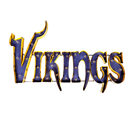 Imperial NFL Lighted Metal Sign, 19" x 38", 90% Recycled, Minnesota Vikings