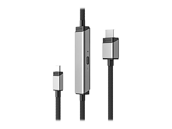 ALOGIC Ultra - Adapter cable - USB-C, USB-C (power only) to HDMI male - 6.6 ft - shielded - space gray - USB Power Delivery (100W), 4K60Hz (4096 x 2160) support