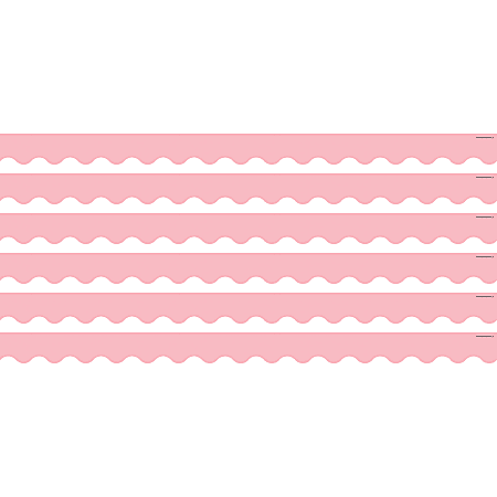 Teacher Created Resources Scalloped Border Trim Packs, 35’, Pastel Pink, Set Of 6 Packs