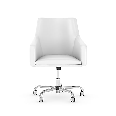 Bush Business Furniture London Mid-Back Box Chair, White, Premium Installation