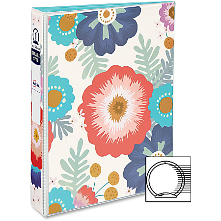 Avery® Mini Durable Style 3-Ring Binder, 1" Round Rings, Multicolor