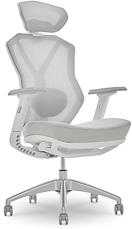 Lenovo® Legion Ergonomic Mesh High-Back Gaming Chair, Light Gray/White
