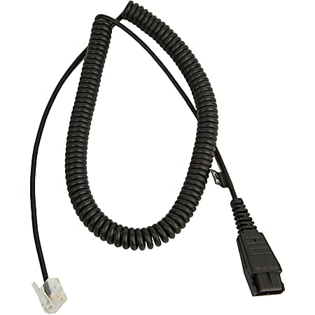 Jabra Quick Disconnect (QD) to Modular (RJ) Balanced Coiled Bottom Cord, 2 Meter - 6.56 ft Quick Disconnect/RJ-45 Phone Cable for Phone, Headset - First End: 1 x RJ-45 Phone - Male - Second End: 1 x Quick Disconnect Phone - Male