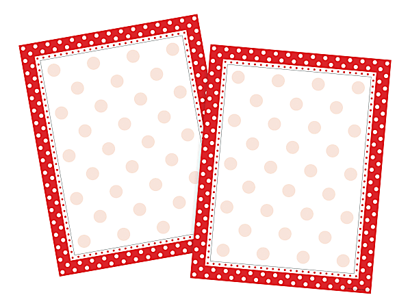 Barker Creek Computer Paper, Letter Paper Size, 60 Lb, Red & White Dot, 100 Sheets